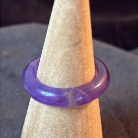 New Natural Amethyst Crystal Band Ring size 9 - Picture 7 of 13